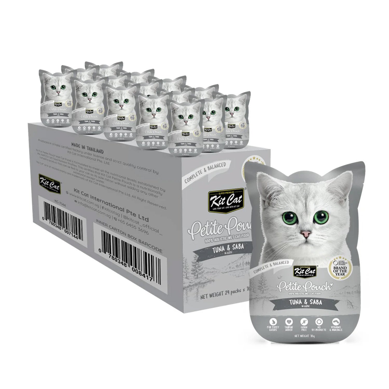 Kit Cat Petite Pouch 70g – Tuna & Saba (1 Box -24pcs)