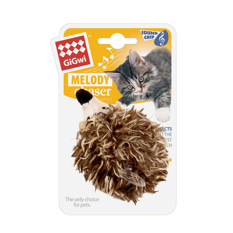 GiGwi Melody Chaser Hedgehog w/ motion Activated Sound Chip