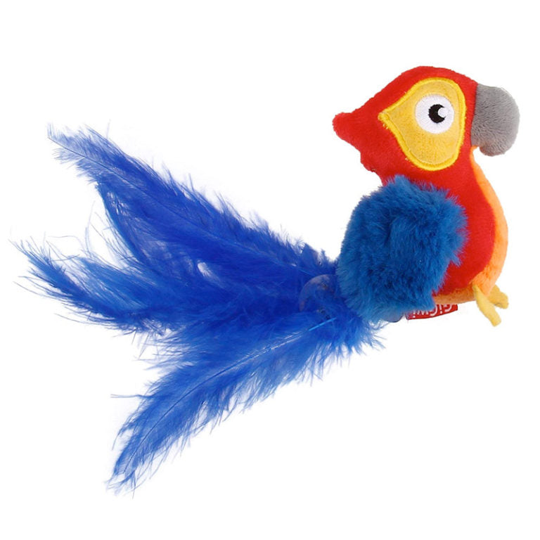 GiGwi Melody Chaser (Red Parrot) with motion Activated Sound Chip