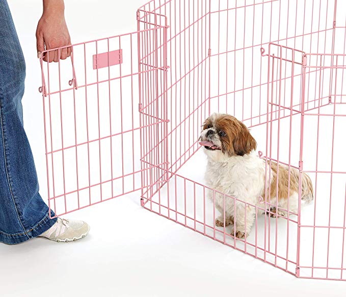 MidWest Pink Exercise Pen with Door 24″