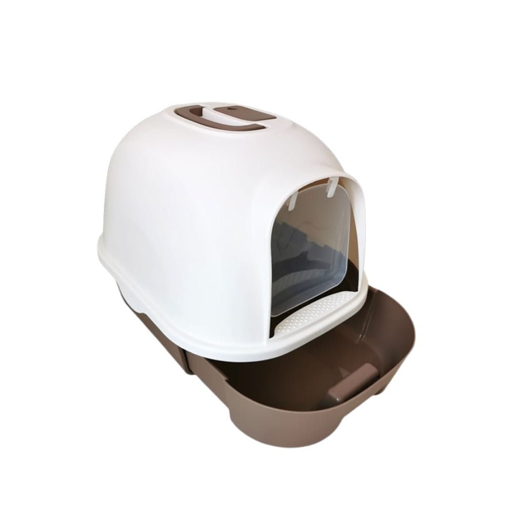 Cozy Paws Semi-Automatic Hooded Cat Litter Box With Handle Detachable Flip Cat Litter Boxes