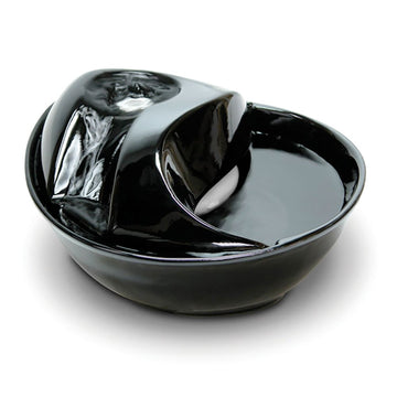 Pioneer Pet Raindrop Durable Ceramic Pet Fountain 60 oz (Black)