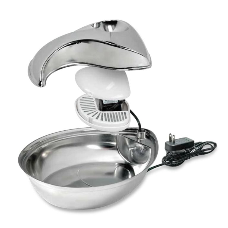 Pet Pioneer Raindrop Durable Pet Fountain 60oz (Stainless Steel)