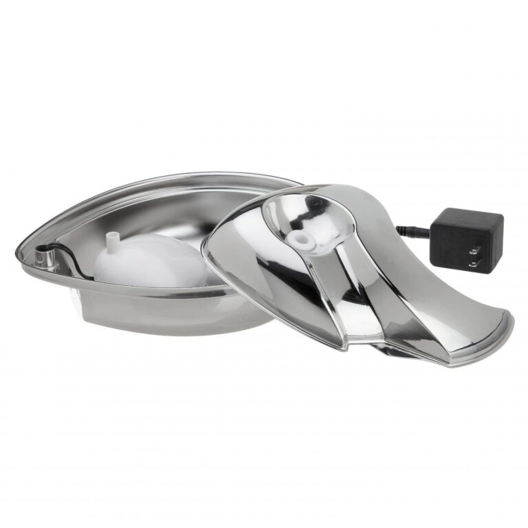 Pet Pioneer Raindrop Durable Pet Fountain 60oz (Stainless Steel)