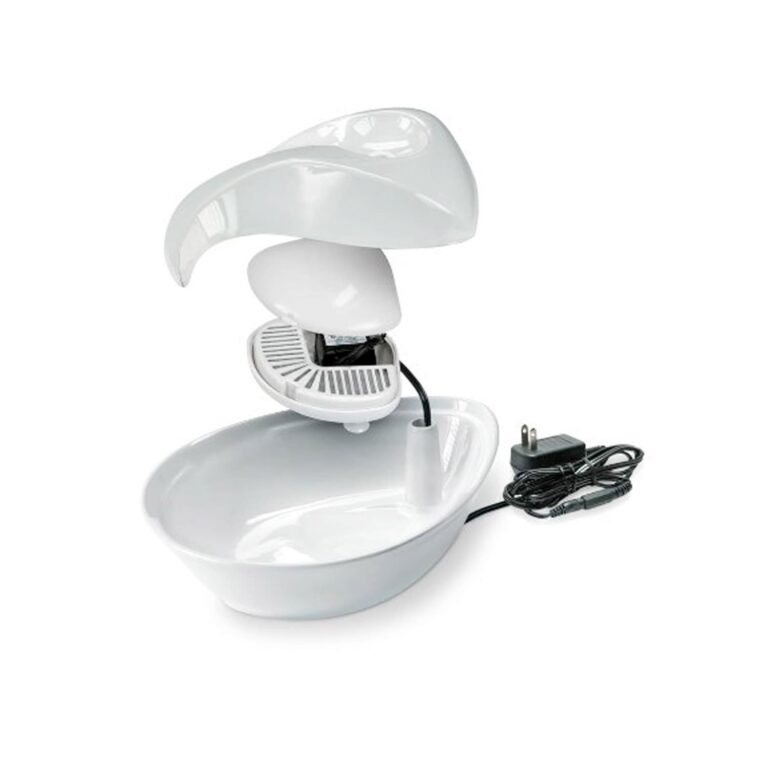Pioneer Pet Raindrop Durable Ceramic Pet Fountain 60oz (White)