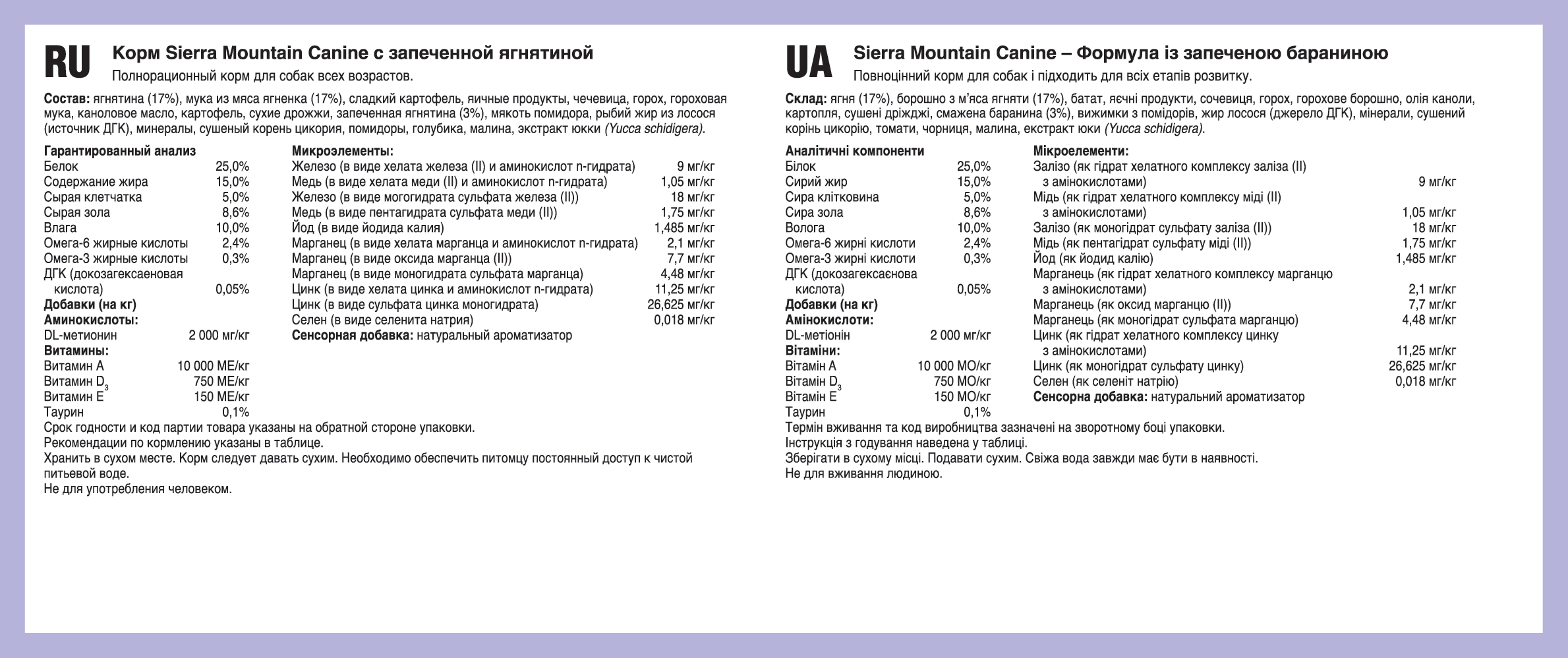 Taste of the wild: Sierra Mountain Canine Recipe