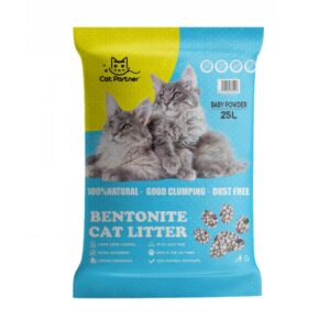 Cat Partner Bentonite Dust Free Clumping Cat Litter –25L - Baby Powder