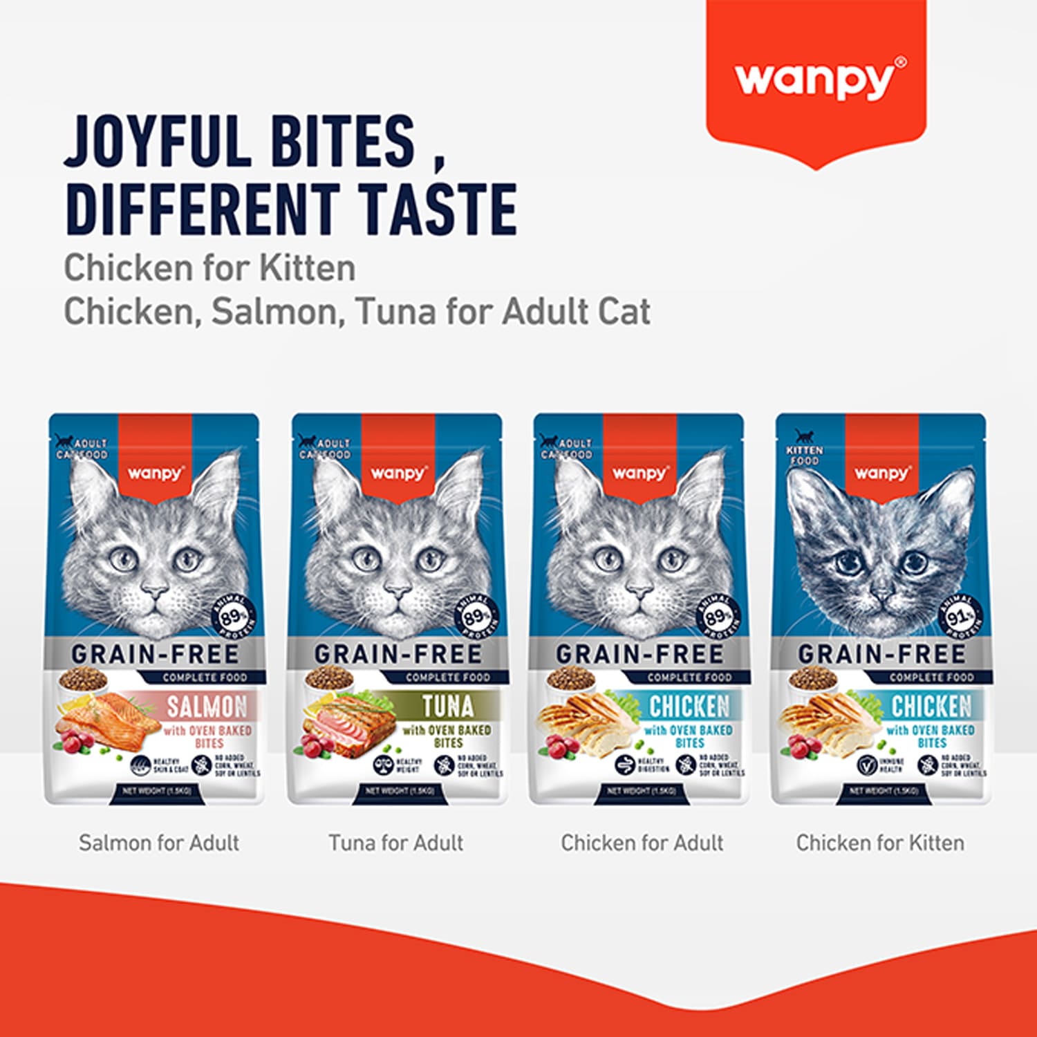 Wanpy Grain Free Complete Food for Adult Cat – Tuna Recipe 8 kg