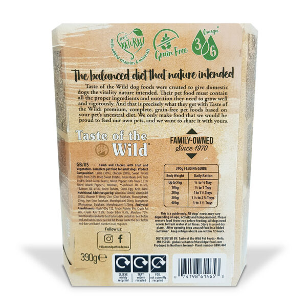 Taste of the Wild: Wet Food LAMB Fruit & Veg Tray