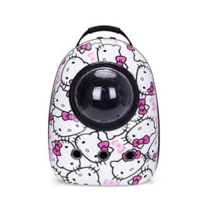 Cozy Paws White Kitty Transparent Capsule Pet Travel Backpack
