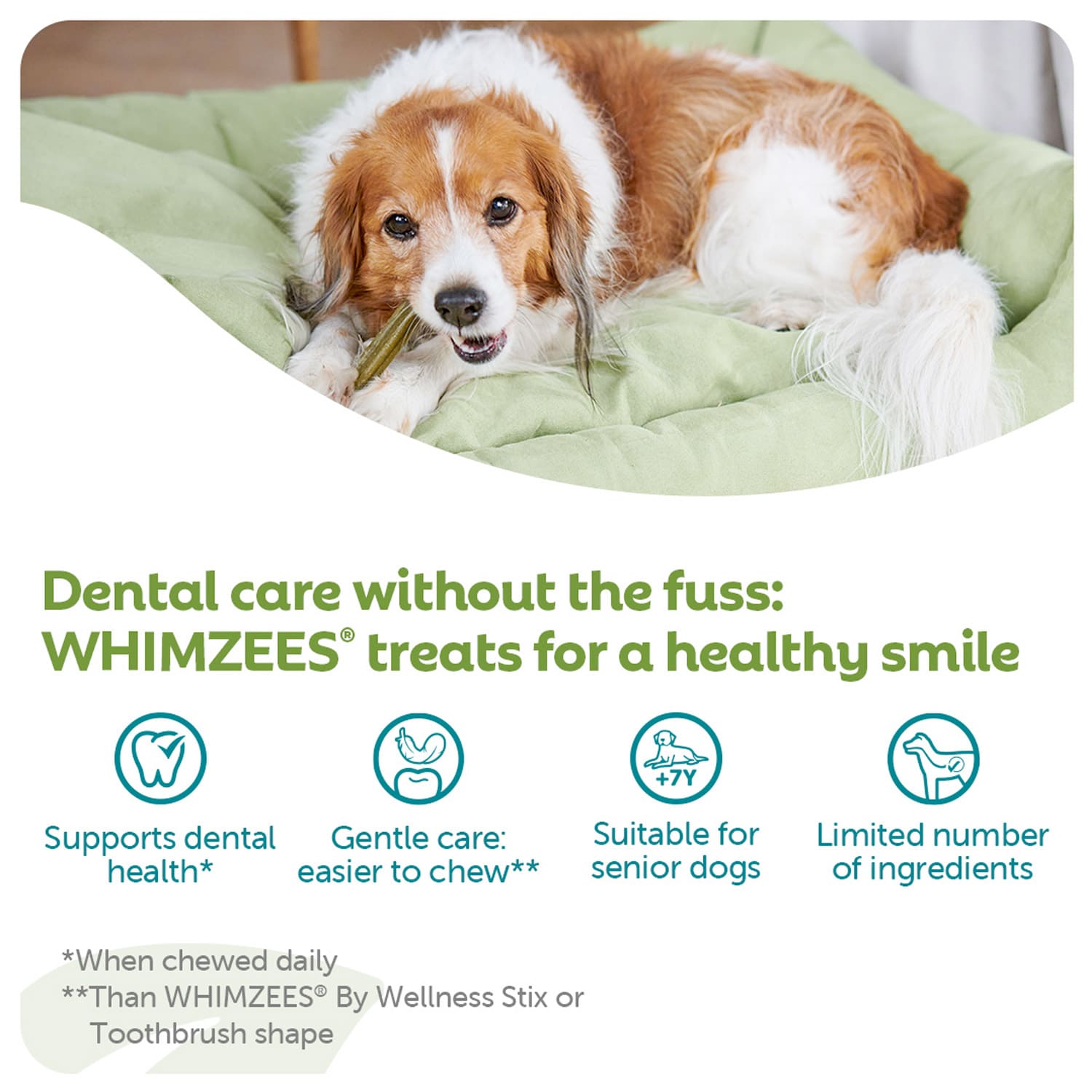 Whimzees Soft Daily Dental Dog Treats Value Bag – X Small (56 pcs)
