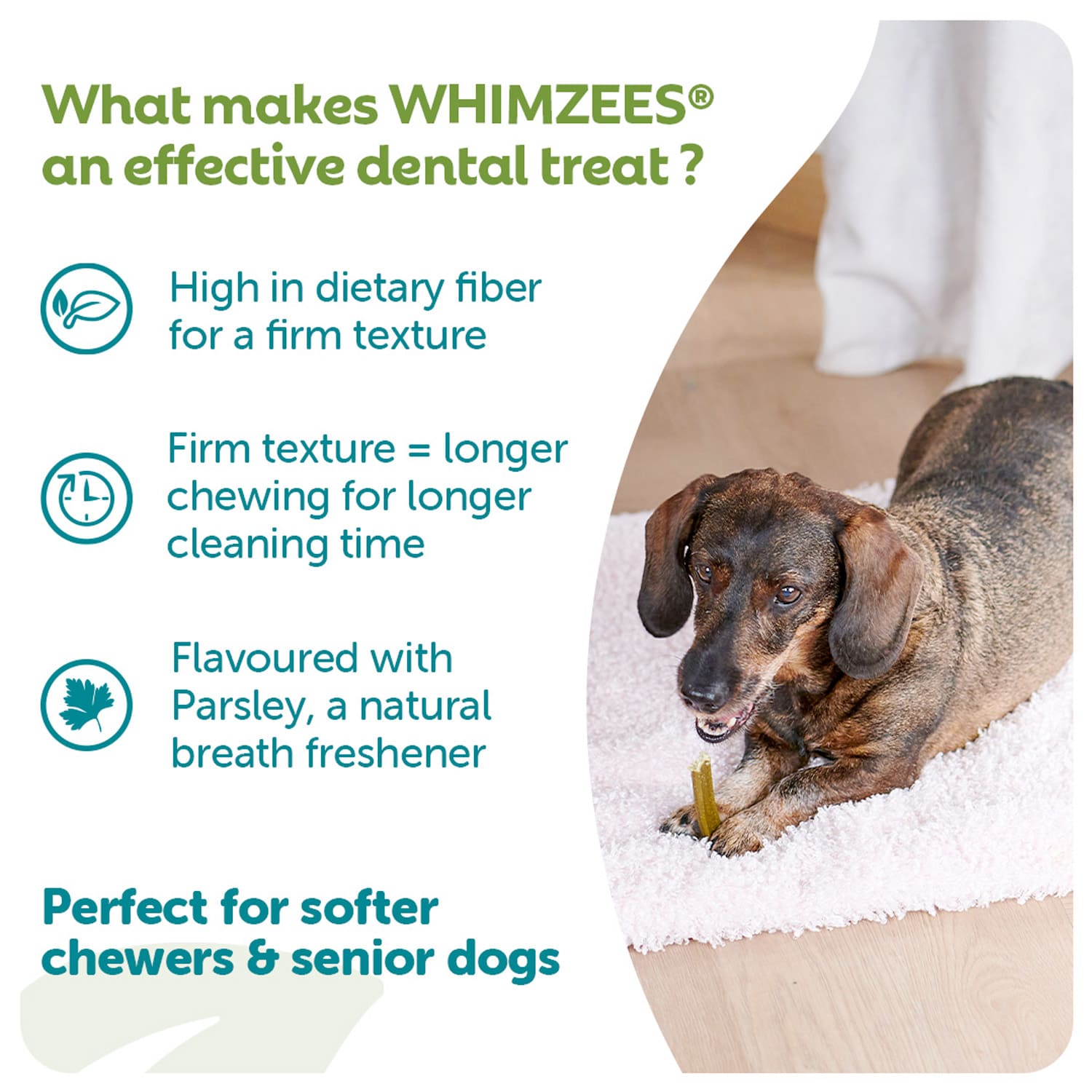 Whimzees Soft Daily Dental Dog Treats Value Bag – X Small (56 pcs)