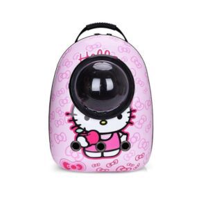 Cozy Paws Pink Kitty Transparent Capsule Pet Travel Backpack