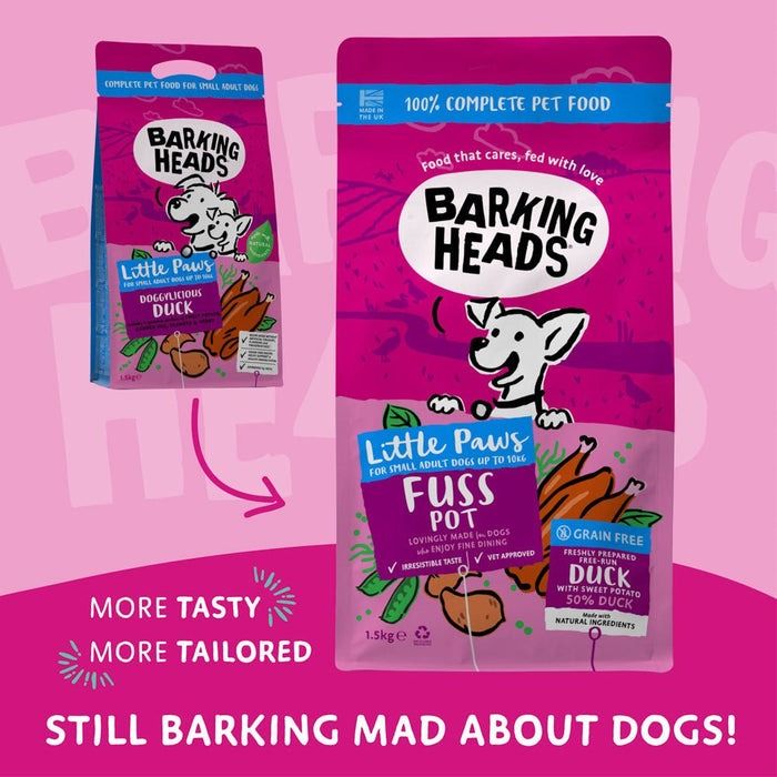 Barking Heads Little Paws Fuss Pot Duck Dry Dog Food