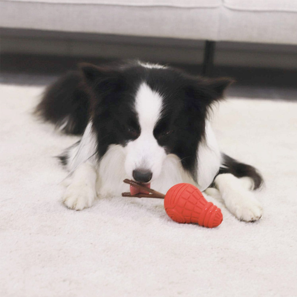 GiGwi Red Bulb Dispensing Treat Dog Toy – Medium