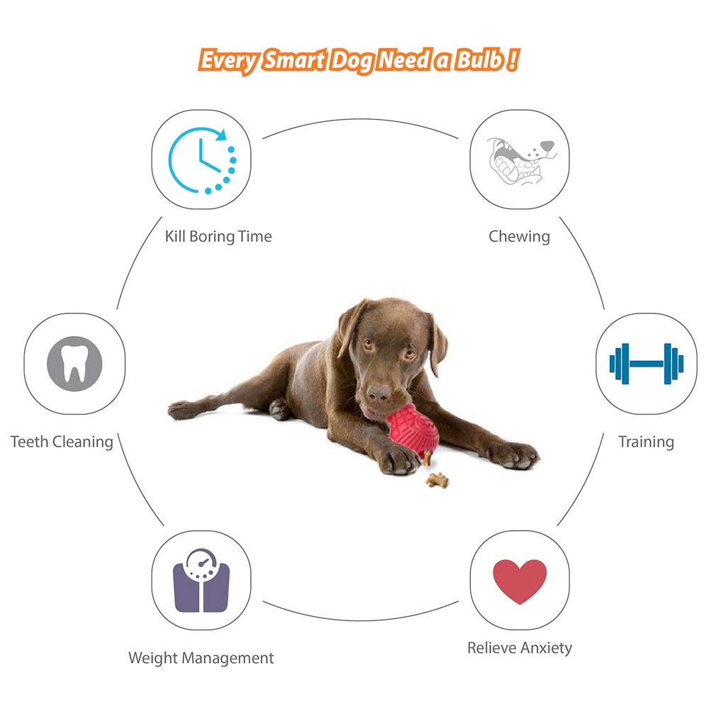 GiGwi Red Bulb Dispensing Treat Dog Toy – Medium