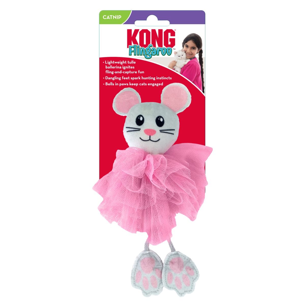 Kong Flingaroo Tutu Mouse Cat Toy
