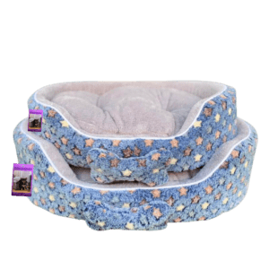 Coco Kindi Soft Printed Oval Fur Bed – Size 3(Mixed Colors,66×55 ×16 cm)