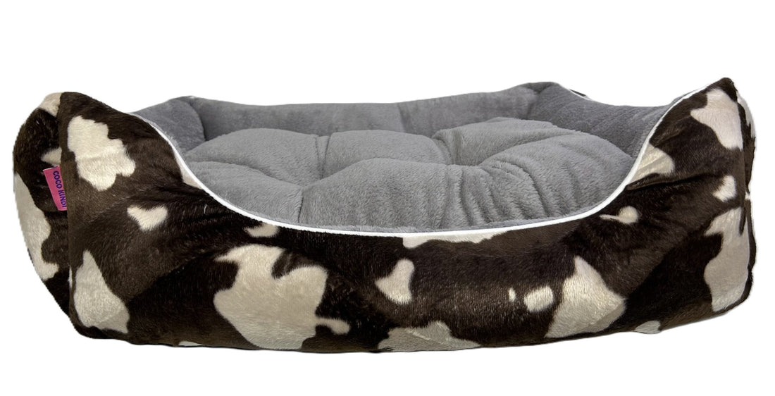 Coco Kindi Soft Printed Oval Fur Bed – Size 3(Mixed Colors,66×55 ×16 cm)