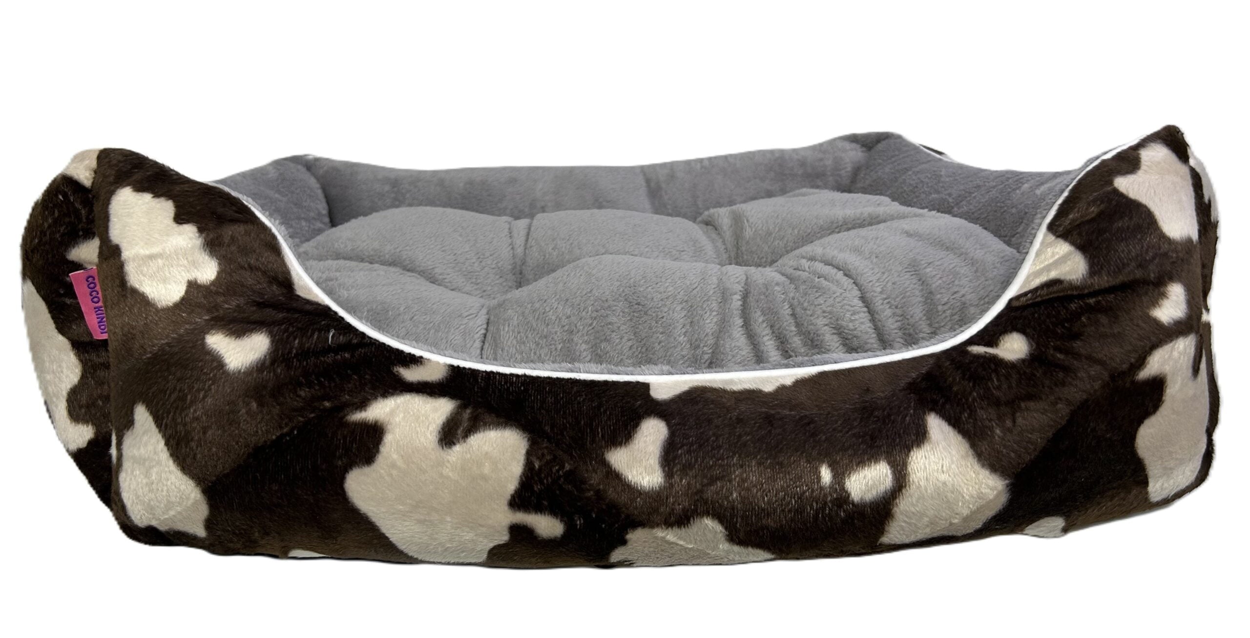Coco Kindi Soft Printed Oval Fur Bed – Size 3(Mixed Colors,66×55 ×16 cm)