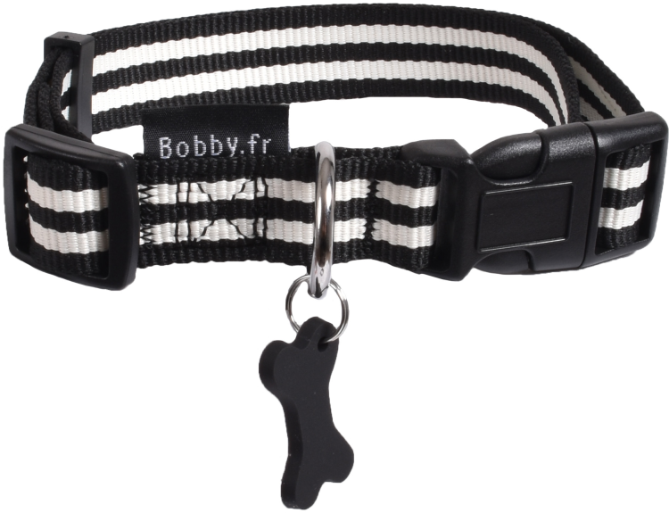 Bobby Collar Stripe Black Large