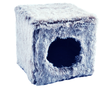 Bobby Cube Furry Cat Box Bicolour Black