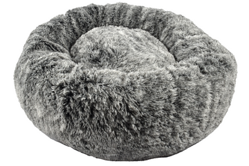 Bobby Donut Furry Pet Bed Bicolour Black, Medium