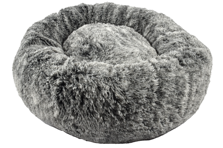 Bobby Donut Furry Pet Bed Bicolour Black, Medium