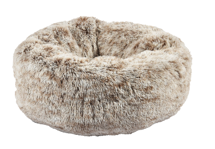 Bobby Donut Furry Pet Bed Grey, Small