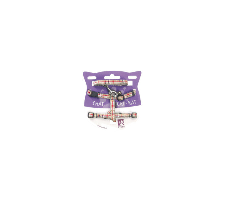 Bobby Kilt Cat Harness & Lead Beige, XSmall