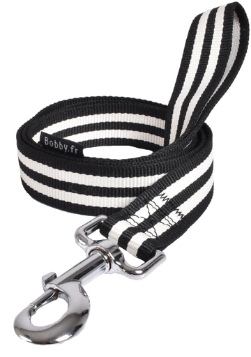 Bobby Leash Stripe Black Large