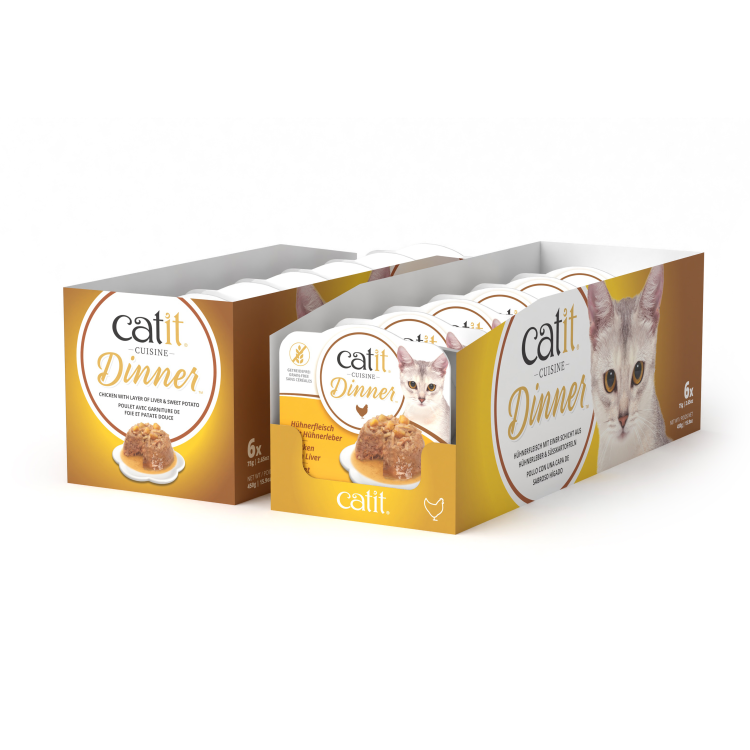 Catit Chicken Dinner, Liver & Sweet Potato 75 g, 6 pcs/box
