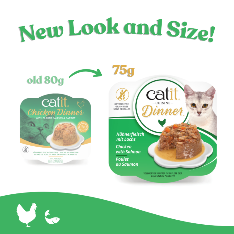 Catit Chicken Dinner, Salmon & Carrot 75 g, 6 pcs/box