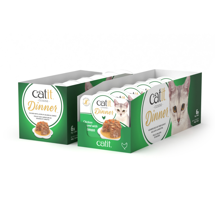 Catit Chicken Dinner, Salmon & Carrot 75 g, 6 pcs/box