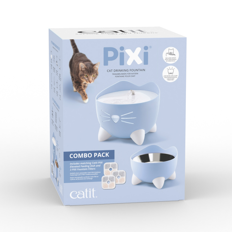 CatIt Pixi Drinking Fountain Combo Pack, Blue