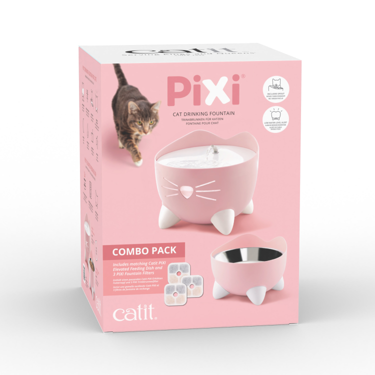 CatIt Pixi Drinking Fountain Combo Pack, Pink