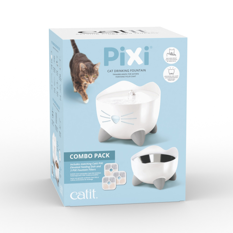 CatIt Pixi Drinking Fountain Combo Pack, White
