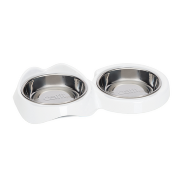 Catit Pixi Dual Feeding Dish White