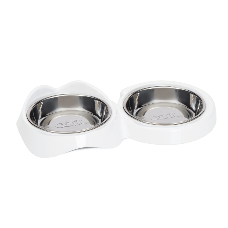 Catit Pixi Dual Feeding Dish White