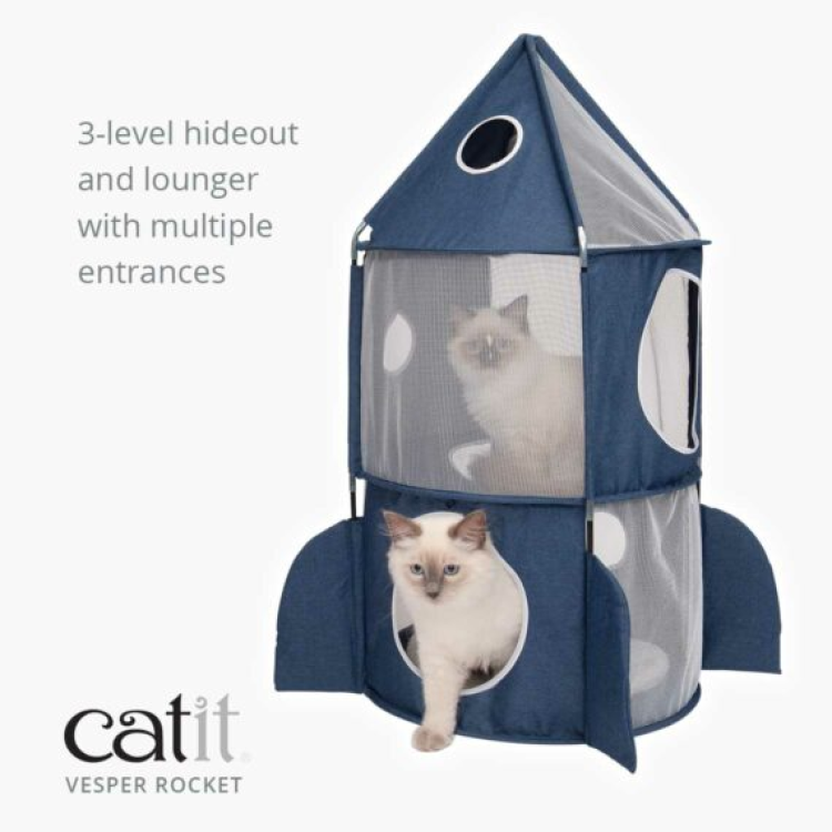 Catit Vesper Cat Tower Rocket Blue, 50x50x90 cm
