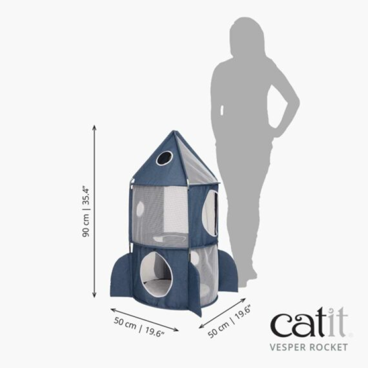 Catit Vesper Cat Tower Rocket Grey, 50x50x90 cm