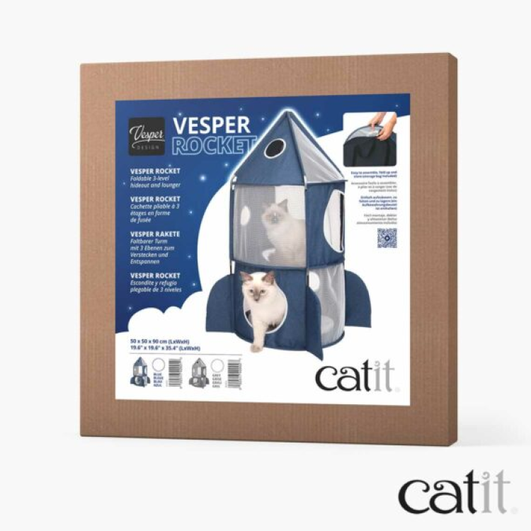 Catit Vesper Cat Tower Rocket Grey, 50x50x90 cm