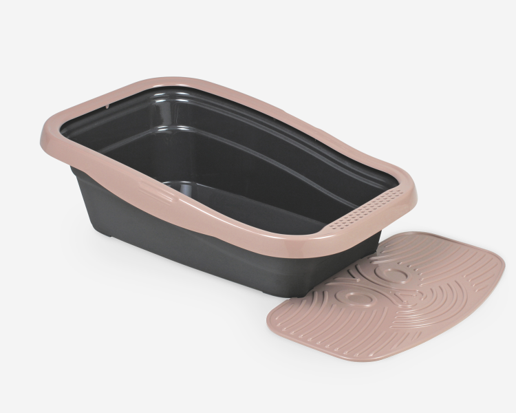 Nella Kit Cat Litter Tray with Mat Light Pink 80 x 36.5 x 18 cm