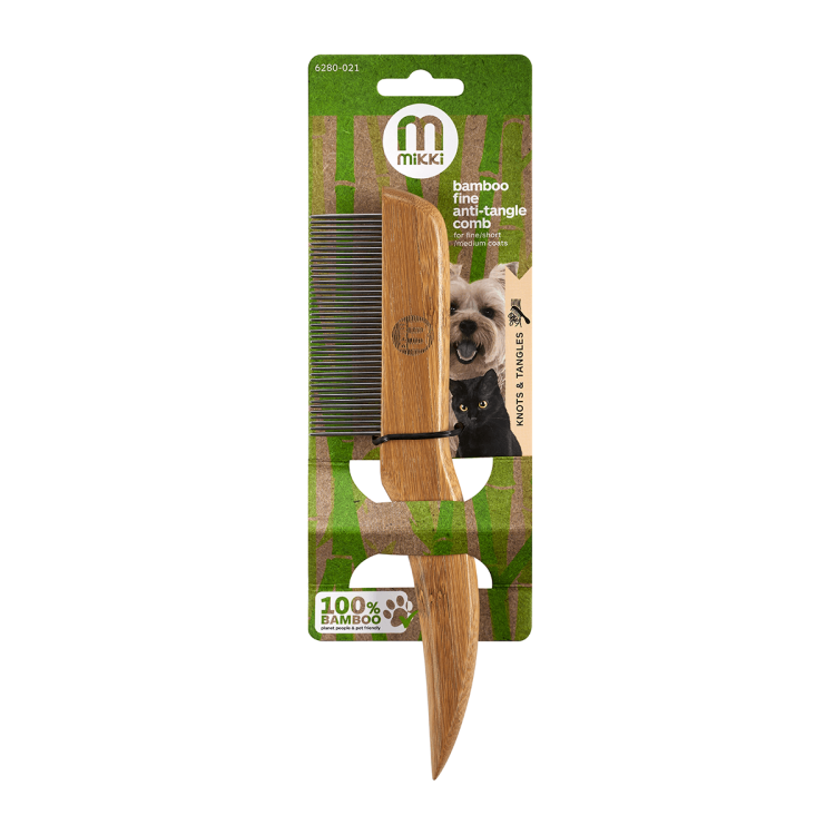 Bamboo Anti-Tangle Rotating Teeth Comb - Fine