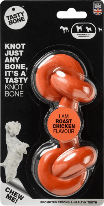 TastyBone Nylon Knotted Bone, Roast Chicken Flavor