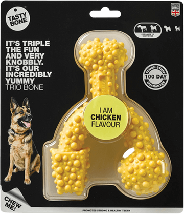 TastyBone Nylon Trio Bone Toy for Large Dogs, Chicken Flavor