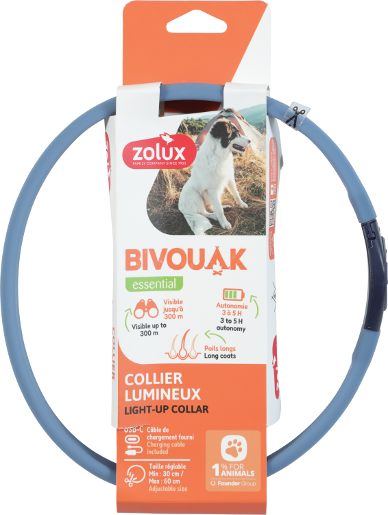 BVK Led Collar Long-Hair Blue