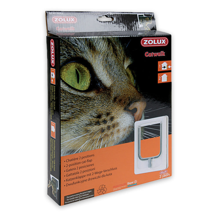 Cat-flap for Wooden Door, 2 Position White