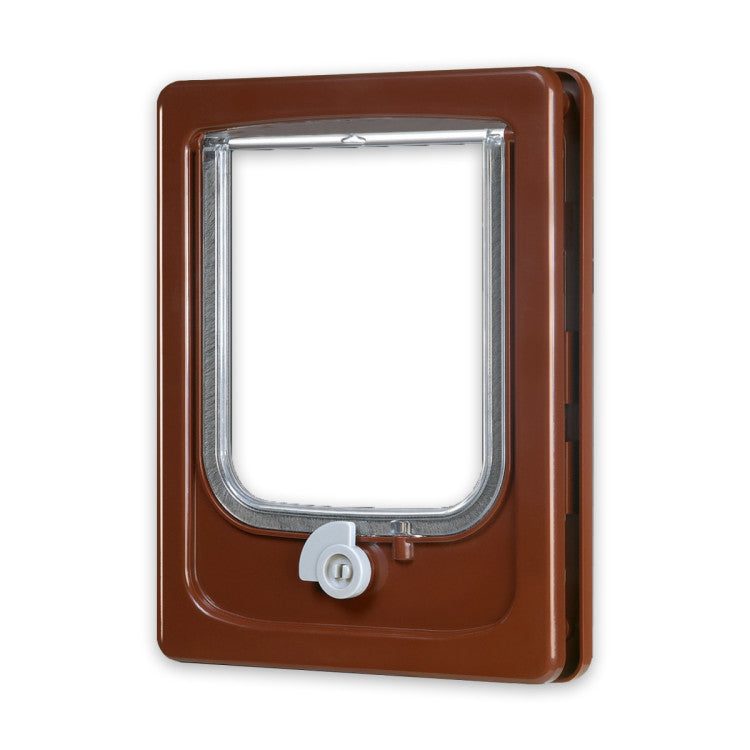 Cat-flap for Wooden Door, 4 Position Brown