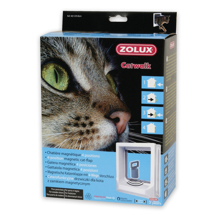 Magnetic Cat-flap for Wooden Door White